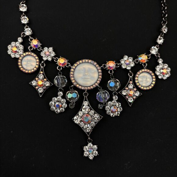 RARE Kirk’s Folly Sea View Faces Aurora Borealis Rhodium Necklace - Picture 2 of 9